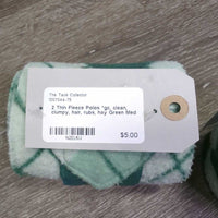2 Thin Fleece Polos *gc, clean, clumpy, hair, rubs, hay
