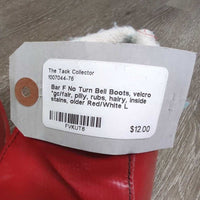 No Turn Bell Boots, velcro *gc/fair, pilly, rubs, hairy, inside stains, older
