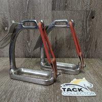 Thick Hvy Peacock Safety Stirrups, 2 Rubber Bands, 2 Keeper *gc, clean, NO grips, cracking els, stains, scratches
