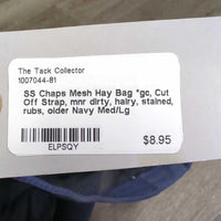 Mesh Hay Bag *gc, Cut Off Strap, mnr dirty, hairy, stained, rubs, older
