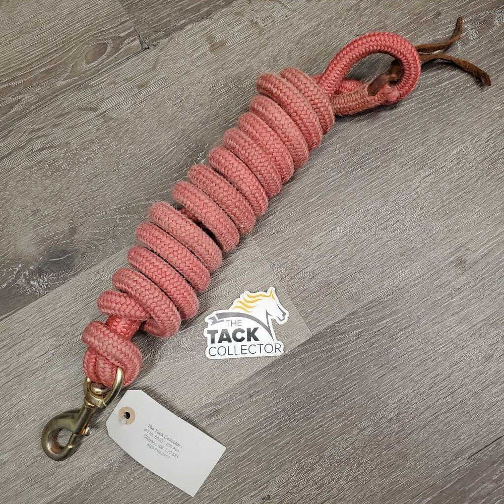 Stiff Nylon Horsemanship? Lead Rope, lthr tassel *gc, rubs, frays, faded, mnr hair