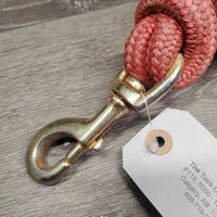 Stiff Nylon Horsemanship? Lead Rope, lthr tassel *gc, rubs, frays, faded, mnr hair
