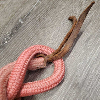 Stiff Nylon Horsemanship? Lead Rope, lthr tassel *gc, rubs, frays, faded, mnr hair