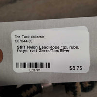 Stiff Nylon Lead Rope *gc, rubs, frays, rust
