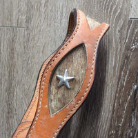 Leather Tie Down Noseband & Braided Nylon Rope Tie Down Strap *gc/fair, stains, stiff, bent, rubs, dirty, taped, faded
