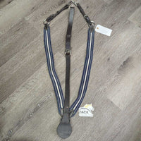 Leather & Elastic Breastplate *gc, dirty, dry, stiff, NO Martingale, residue, stretched elastic
