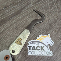 Flat Metal Hoof Pick, engraved end "Barrel Racer" *vgc, clean, scratches & rubs
