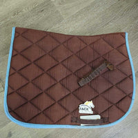 Thick Quilt Jumper Saddle Pad, Piping, "Pricidio" *gc, clean, rubs, faded, pills, edges: rubs, pills, holes, unstitched & frays
