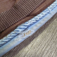 Thick Quilt Jumper Saddle Pad, Piping, "Pricidio" *gc, clean, rubs, faded, pills, edges: rubs, pills, holes, unstitched & frays
