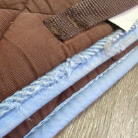 Thick Quilt Jumper Saddle Pad, Piping, "Pricidio" *gc, clean, rubs, faded, pills, edges: rubs, pills, holes, unstitched & frays
