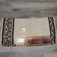 Woven Wool Fleece Lined Western Saddle Pad *gc, v. hairy, rubs, dirty, clumpy, mnr pills, threads, stains, dingy
