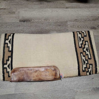 Woven Wool Fleece Lined Western Saddle Pad *gc, v. hairy, rubs, dirty, clumpy, mnr pills, threads, stains, dingy
