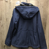 Fleece Lined Technical Rider hJacket "Spruce Meadows", Zipper, detachable Hood *vgc, cuff stains, hair
