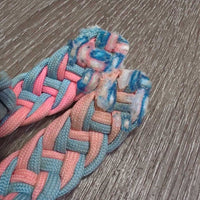 Braided Nylon Loop - Barrel - Roper Western Reins, 2 Conway buckles *gc, oxidized, stains, dirty, no snaps
