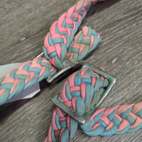 Braided Nylon Loop - Barrel - Roper Western Reins, 2 Conway buckles *gc, oxidized, stains, dirty, no snaps
