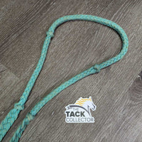 Braided Nylon Loop - Barrel - Roper Western Reins, 2 Conway buckles, 2 Brass Snaps *vgc, mnr oxidized, stains?dirty, bent snap
