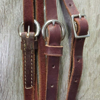 Light Narrow Leather Headstall *like new/xc, missing 1 chicago screw, mnr dents, scrapes & rubs
