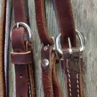 Light Narrow Leather Headstall *like new/xc, missing 1 chicago screw, mnr dents, scrapes & rubs
