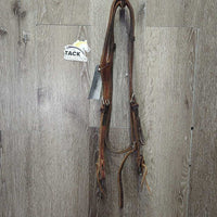 Leather Headstall, leather laces *vgc, clean, older, stretched keepers, stains
