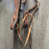 Leather Headstall, leather laces *vgc, clean, older, stretched keepers, stains
