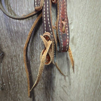 Leather Headstall, leather laces *vgc, clean, older, stretched keepers, stains
