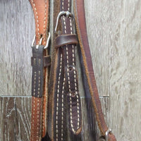 Leather Headstall, leather laces *vgc, clean, older, stretched keepers, stains
