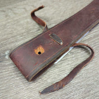 Soft Thick Leather Latigo Off Billet, leather tie *vgc/gc, mnr dents, scuffs, dirt, slices, carved holes, scrape, xholes
