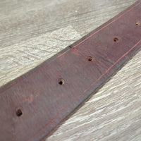 Soft Thick Leather Latigo Off Billet, leather tie *vgc/gc, mnr dents, scuffs, dirt, slices, carved holes, scrape, xholes
