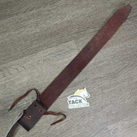 Soft Thick Leather Latigo Off Billet, leather tie *vgc/gc, mnr dents, scuffs, dirt, slices, carved holes, scrape, xholes
