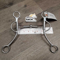 LS Curved Mullen Mouth Western Bit, center roller, barrel sides *gc, mnr scuffs, clean, scuffs, stains, scratches