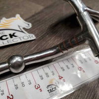 LS Curved Mullen Mouth Western Bit, center roller, barrel sides *gc, mnr scuffs, clean, scuffs, stains, scratches