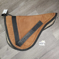 Suede Bareback Pad, Narrow Fleece Cinch *vgc, clean & dirt, hairy, mnr frayed holes
