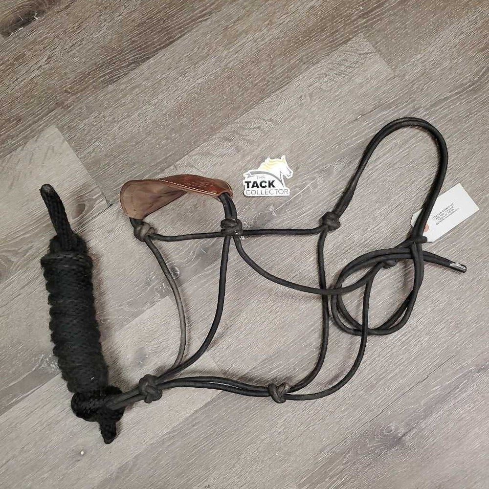Nylon Rope Halter, leather 