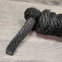 Nylon Rope Halter, leather "bronc" nose, lead *gc, mnr hair, dirt, stiff, frays, dirt