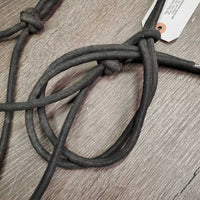 Nylon Rope Halter, leather "bronc" nose, lead *gc, mnr hair, dirt, stiff, frays, dirt