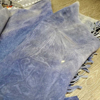 Pr Full Suede Western Reining Chaps, Buckstitch, Fringe *gc/fair, rubs, v.faded & discolored, stains, clean, torn buckle straps
