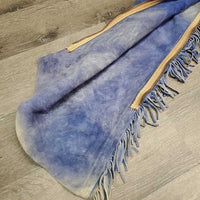 Pr Full Suede Western Reining Chaps, Buckstitch, Fringe *gc/fair, rubs, v.faded & discolored, stains, clean, torn buckle straps
