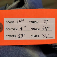 Pr Full Suede Western Reining Chaps, Buckstitch, Fringe *gc/fair, rubs, v.faded & discolored, stains, clean, torn buckle straps