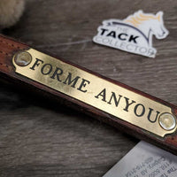 Triple Stitch Leather Halter, 2 Sheepskin Covers, nameplate *vgc, mnr dirt, older?, stains, creases, edge scrapes
