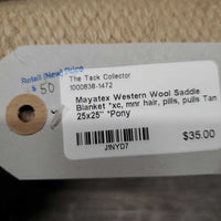 Western Wool Saddle Blanket *xc, mnr hair, pills, pulls