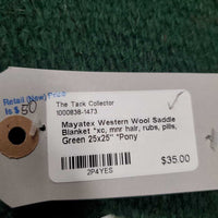 Western Wool Saddle Blanket *xc, mnr hair, rubs, pills
