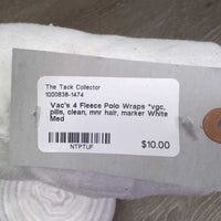 4 Fleece Polo Wraps *vgc, pills, clean, mnr hair, marker
