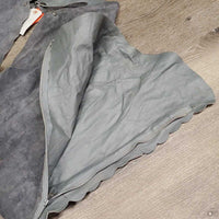 Thin Suede Full Western Chaps, scalloped edges, leather lace back *vgc, mnr rubs, dirt & stains
