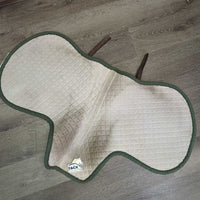 Thick Quilt Fitted Hunter Saddle Pad *gc/fair, clean, add on tabs, missing 1 tab, holey edges, older, rubs, stains, clean, faded
