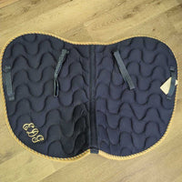 Quilt Jumper Saddle Pad, piping "EDG" *gc, dirty, film, hairy, edges: pills, thin & rubs
