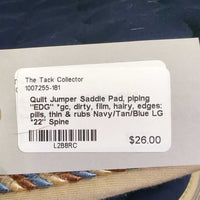 Quilt Jumper Saddle Pad, piping "EDG" *gc, dirty, film, hairy, edges: pills, thin & rubs
