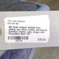 Quilt Jumper Saddle Pad, piping *gc, clean, faded, discolored, puckers, stains, rubs, snags, pills
