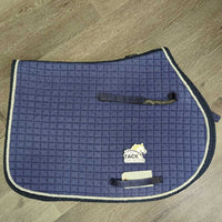 Thick Quilt Jumper Saddle Pad, piping *gc, clean, faded, hairy, older, rubs, pills, frays, dingy, threads
