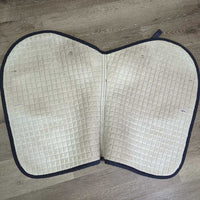 Thick Quilt Jumper Saddle Pad, piping *gc, clean, faded, hairy, older, rubs, pills, frays, dingy, threads
