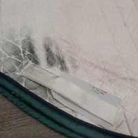 Quilt Jumper Pad, 1x piping *gc, clean, older, dingy, stains, mnr hair, rubs, puckers, pills
